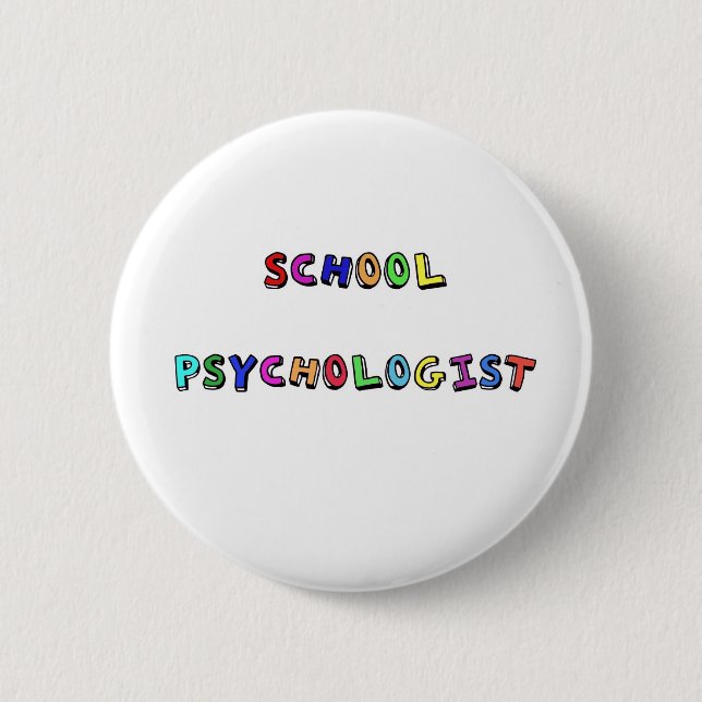 BADGE ROND 5 CM PSYCHOLOGUE D'ÉCOLE (Devant)