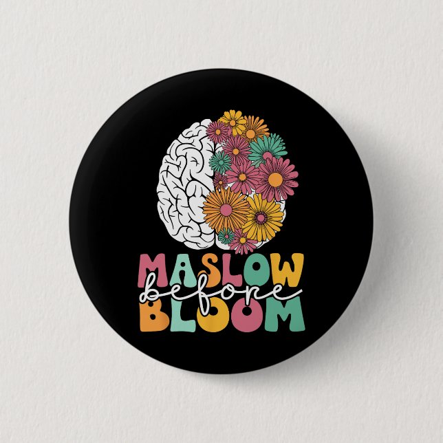 Badge Rond 5 Cm Psychologue Maslow Avant Bloom Spirate Clro Enseig (Devant)
