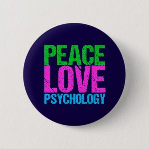 Badge Rond 5 Cm Psychologue Peace Love Psychologie