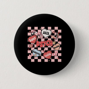 Badge Rond 5 Cm Psychologue scolaire rétro groovy pour la Saint-Va