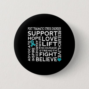 Badge Rond 5 Cm Ptsd Post Traumatic Stress Sensibilisation aux tro