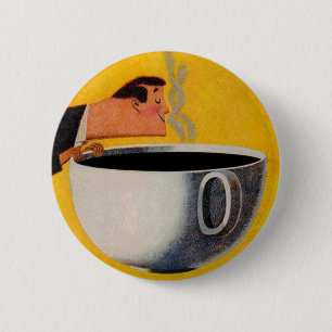 Badge Rond 5 Cm Publicité vintage sur le café