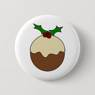 Badge Rond 5 Cm Pudding de Noël