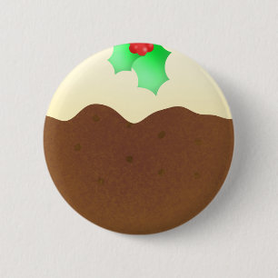 Badge Rond 5 Cm Pudding de Noël - insigne de goupille
