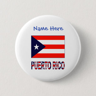 Badge Rond 5 Cm Puerto Rico Drapeau Portoricain Personnalisation B
