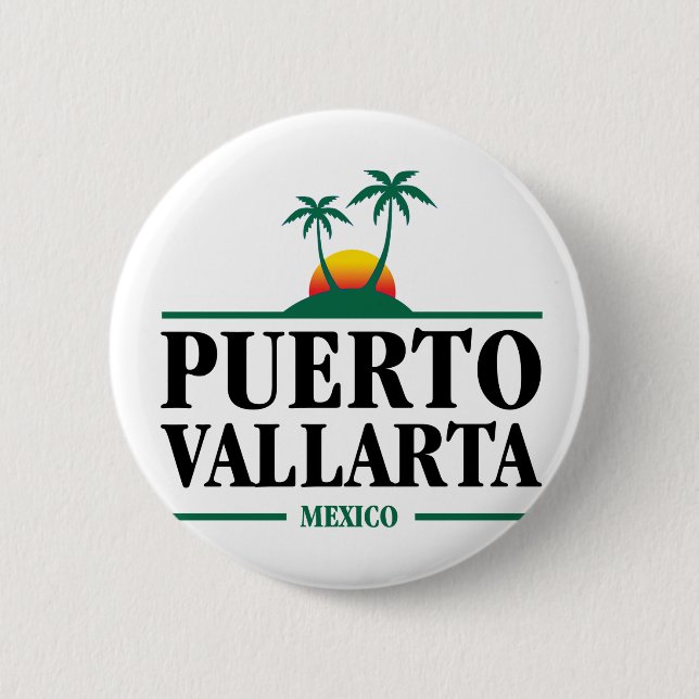 Badge Rond 5 Cm Puerto Vallarta Mexique (Devant)