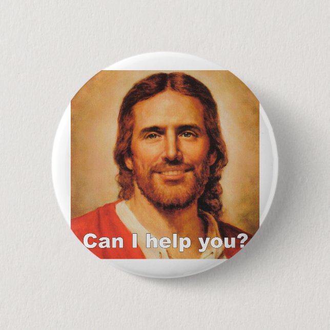 Badge Rond 5 Cm Puis-Je Vous Aider ? (Devant)