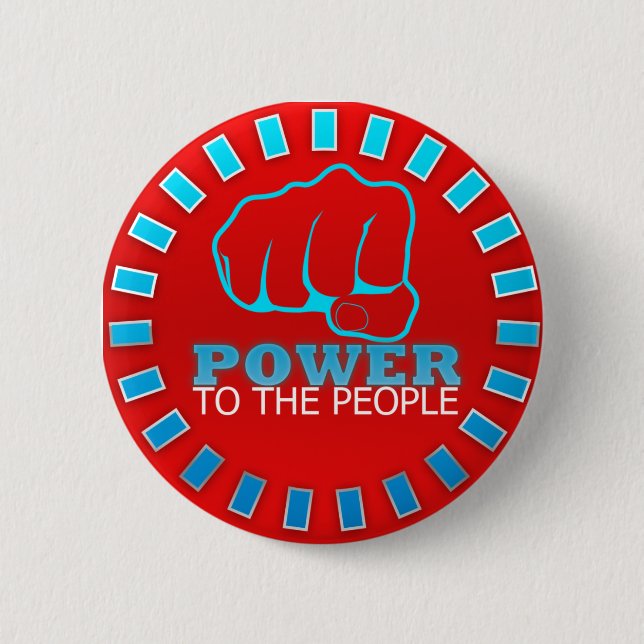 Badge Rond 5 Cm Puissance au bouton de personnes (Devant)