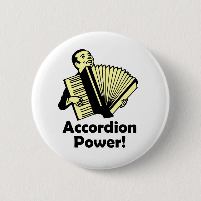 Badge Rond 5 Cm Puissance d'accordéon ! (Devant)
