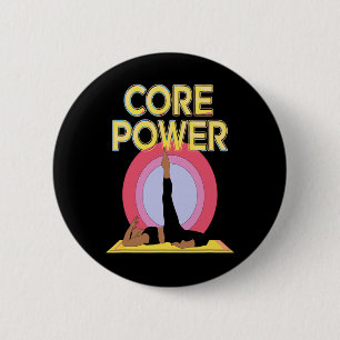 Badge Rond 5 Cm Puissance de base Abs Force Yoga Pilates Stabilité