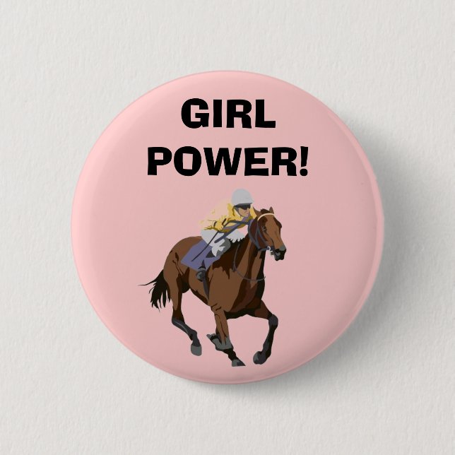 BADGE ROND 5 CM PUISSANCE DE FILLE ! (Devant)