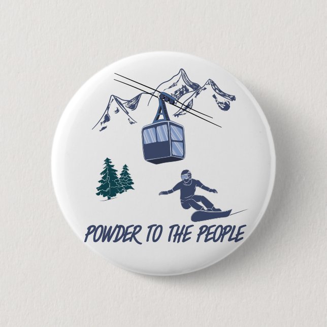 Badge Rond 5 Cm Puissance du snowboard pour le peuple Station de s (Devant)