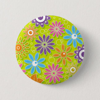 Badge Rond 5 Cm Puissance super des fleurs de ressort