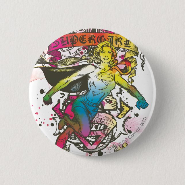 Badge Rond 5 Cm Puissance superfille (Devant)