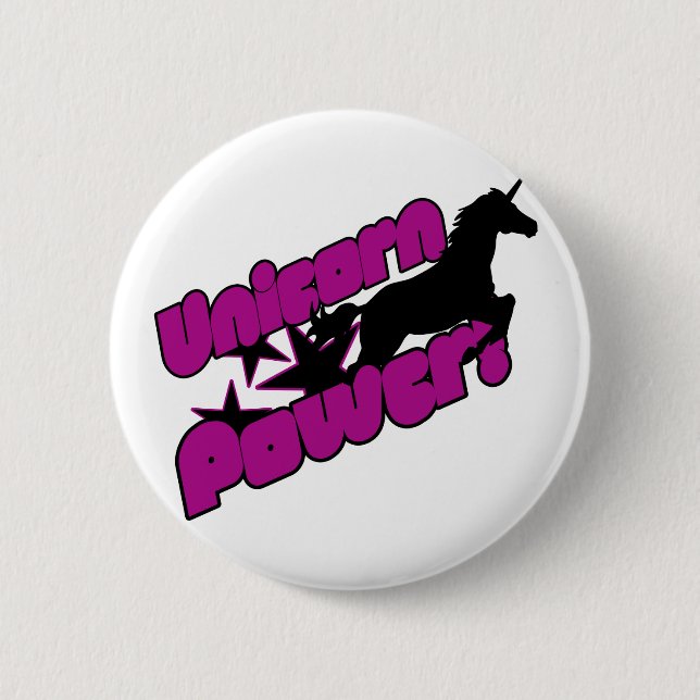 Badge Rond 5 Cm Puissance Unicorne (Devant)