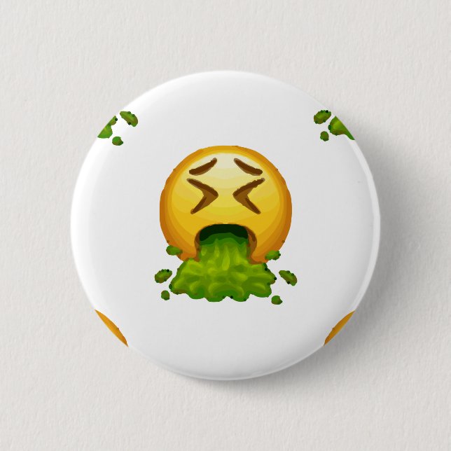 Badge Rond 5 Cm puking émoji (Devant)