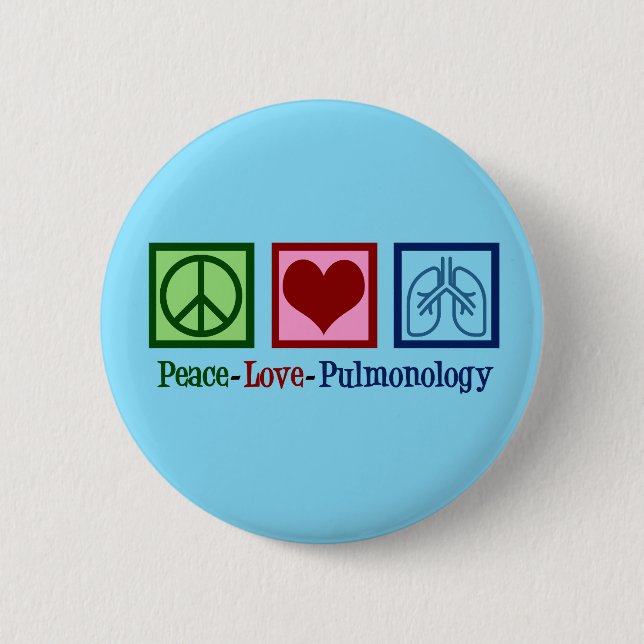 Badge Rond 5 Cm Pulmonologie Peace Love (Devant)