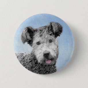 Badge Rond 5 Cm Pumi Peinture - Cute Original Chien Art