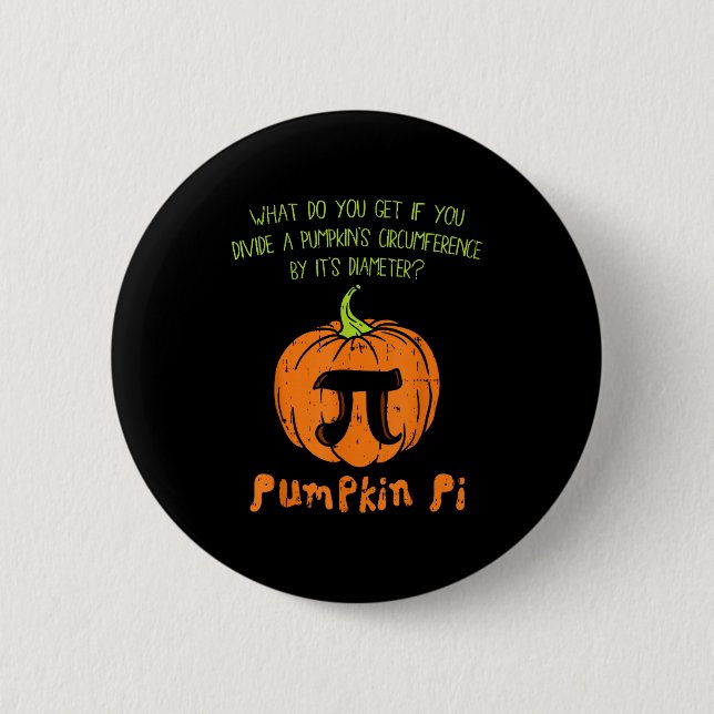 Badge Rond 5 Cm Pumpkin E Math Shirt Funny Halloween Thanksgiving  (Devant)