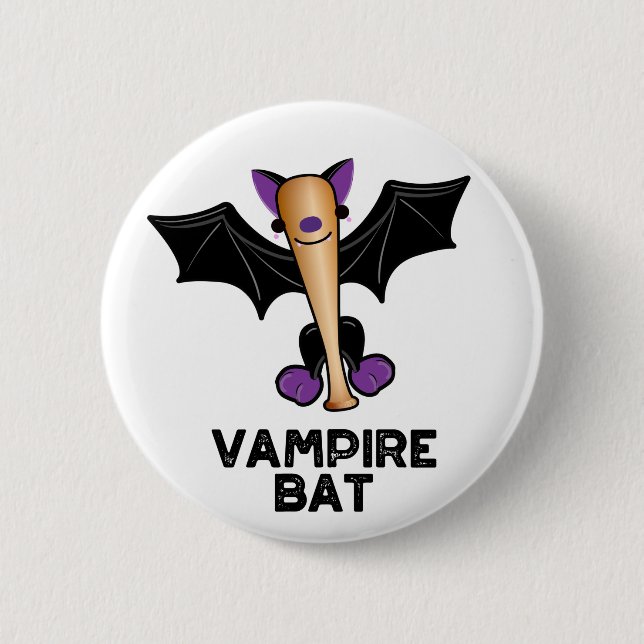 Badge Rond 5 Cm Pun de baseball amusant de Vampire Bat (Devant)