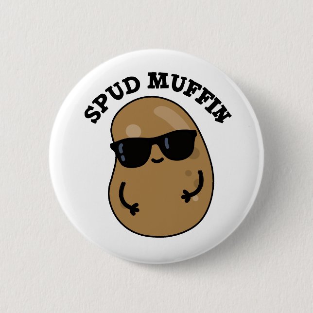 Badge Rond 5 Cm Pun de pomme de terre cuite au muffin pud (Devant)