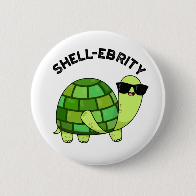 Badge Rond 5 Cm Pun de tortue de la célébrité de Shell (Devant)