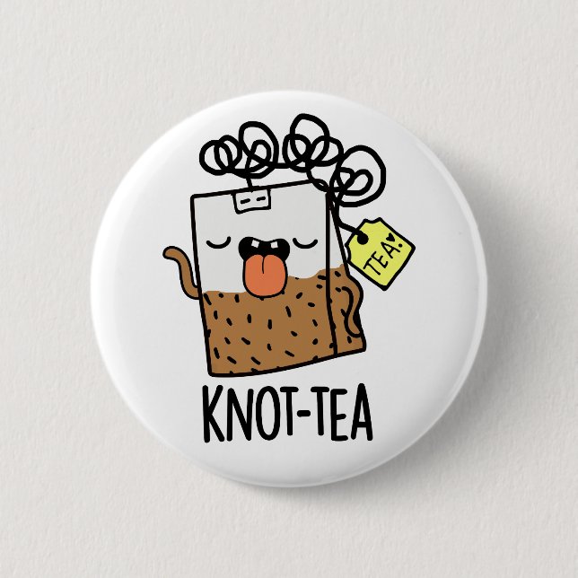 Badge Rond 5 Cm Pun rigolo sur le thé Knot-tea  (Devant)