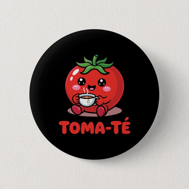 Badge Rond 5 Cm Pun Tomate Drôle Maestra École Professeur d'espagn (Devant)