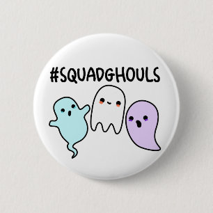 Badge Rond 5 Cm Punaises de l'équipe de goules Halloween drôle