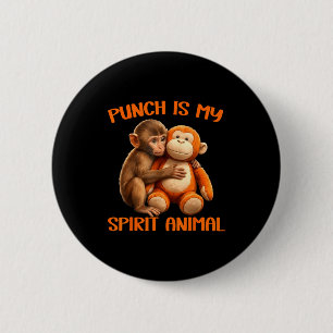 Badge Rond 5 Cm Punch est l'animal spirituel mignon mème du singe
