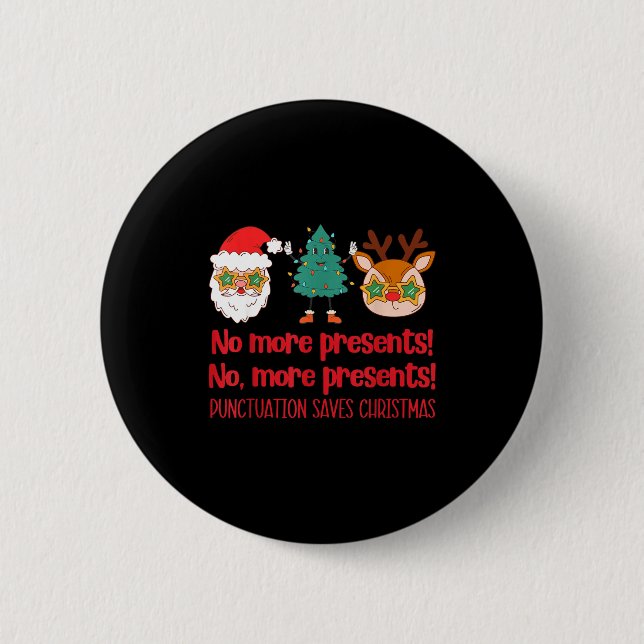 Badge Rond 5 Cm Punctuation Saves Christmas Reading Teacher Ela Gr (Devant)