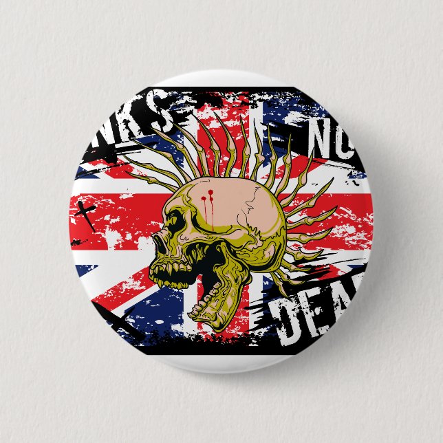 Badge Rond 5 Cm Punk britannique non mort (Devant)