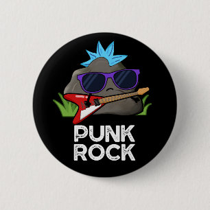 Badge Rond 5 Cm Punk Rock Musique Drôle Pun Fond Sombre