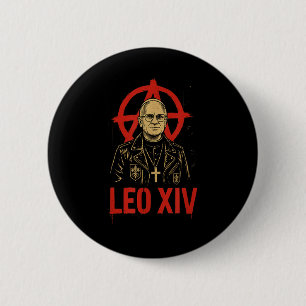 Badge Rond 5 Cm Punk Rock Pape Leo Xiv _ Christian Anarchist Desig