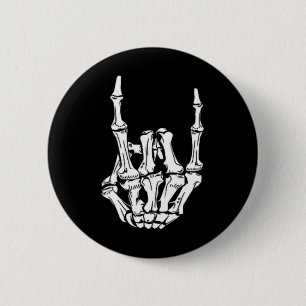 Badge Rond 5 Cm Punk Rock Skeleton Cool Rocker Halloween Hommes Fe