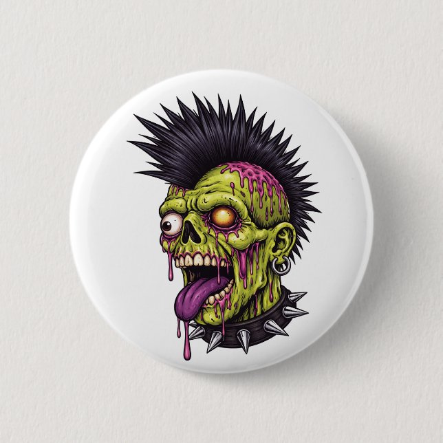 Badge Rond 5 Cm Punk Zombie (Devant)