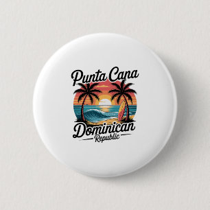 Badge Rond 5 Cm Punta Cana République dominicaine Plage tropicale 
