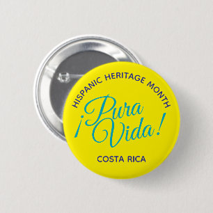 Badge Rond 5 Cm Pura Vida ! Costa Rica