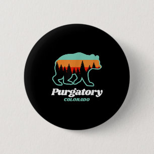 Badge Rond 5 Cm Purgatoire Colorado Ski Snowboard Ours