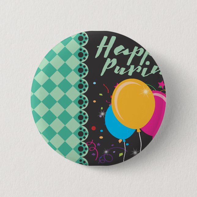 Badge Rond 5 Cm purin heureux (Devant)