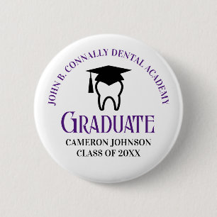 Badge Rond 5 Cm Purple Dentist Graduation Custom Dental School