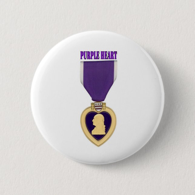 BADGE ROND 5 CM PURPLE HEART (Devant)