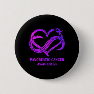 Badge Rond 5 Cm Purple Heart Hope Amour Foi Pancréatique Cancer Aw