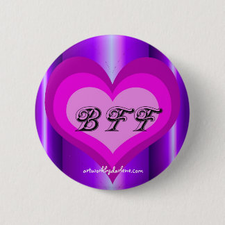 BADGE ROND 5 CM PURPLE HEART ROSE