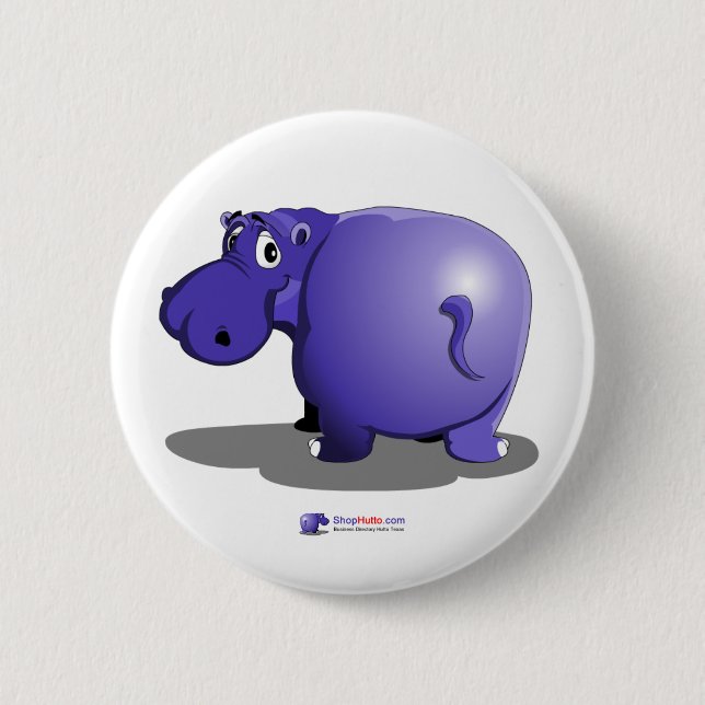 Badge Rond 5 Cm Purple Hippo Button (Devant)