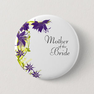 Badge Rond 5 Cm Purple Island Fleurs de mariage Mère de la mariée