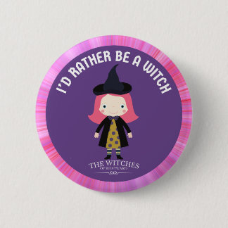 Badge Rond 5 Cm Purple : Je Préférerais Être Une Sorcière !