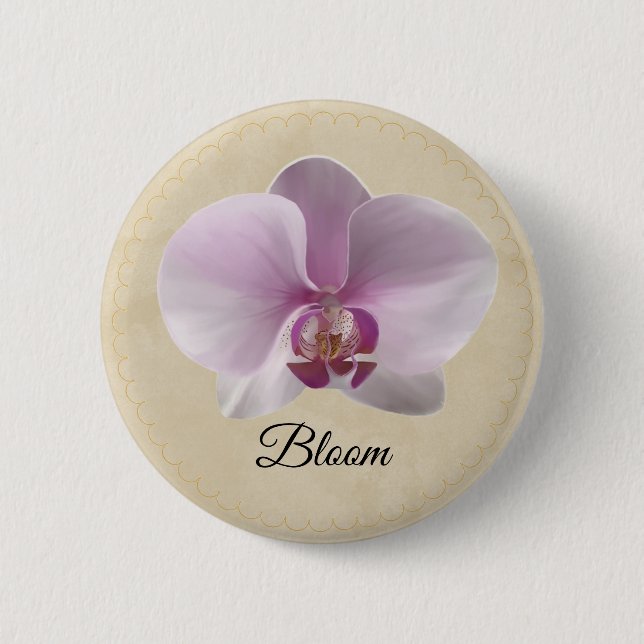 Badge Rond 5 Cm Purple Orchid Button (Devant)