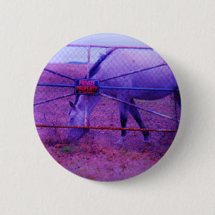Badge Rond 5 Cm Purple Propriété Privée Horse