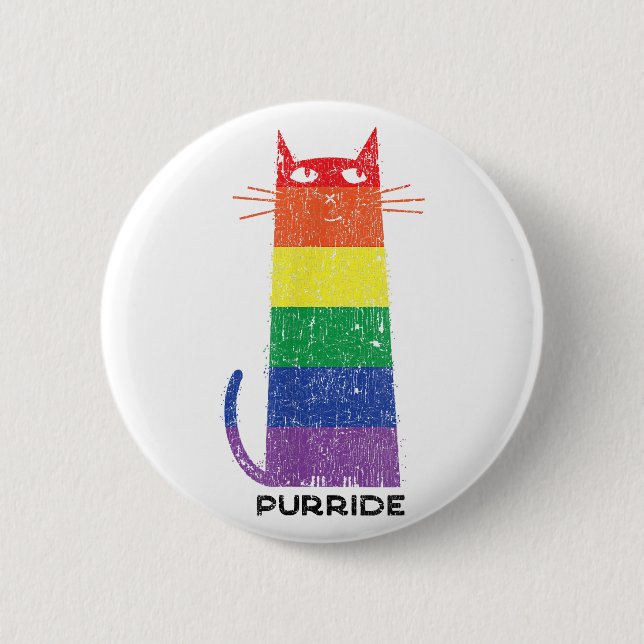 Badge Rond 5 Cm Purride Shirt LGBT Drôle Gay pride Chat Saying Gra (Devant)